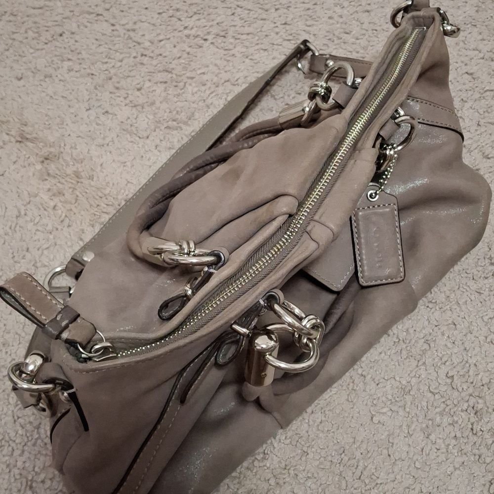 Coach Silver Sophia Madison Grey Shoulder Bag Purse J1293-F22563 - Picture 4 of 7